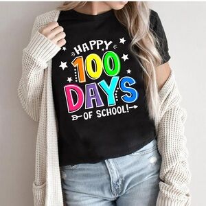 Happy 100 Days of School Shirt - Black